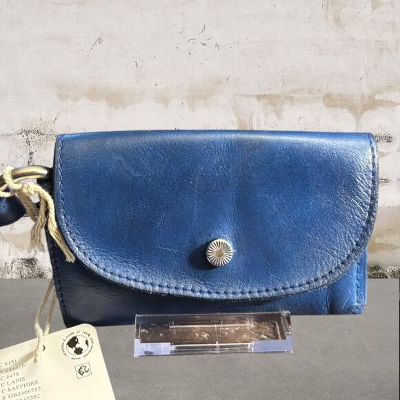 Free People Handbags - Free People Blue Leather Clutch Wristlet